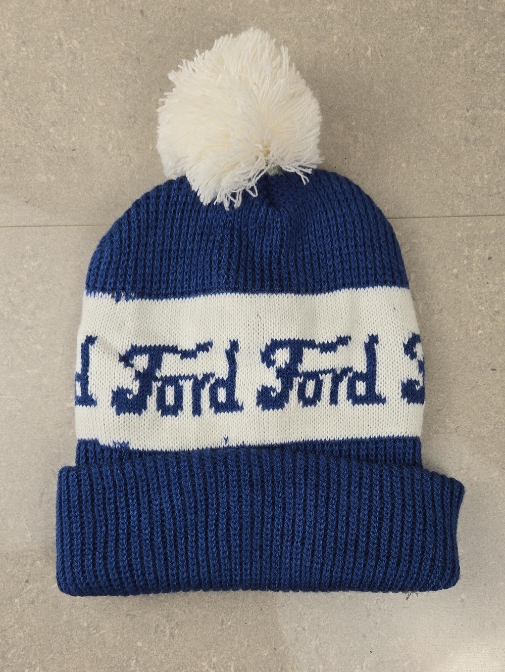 Vintage Ford Promotional Pom Pom Toque / Knit Beanie Winter Hat, One Size